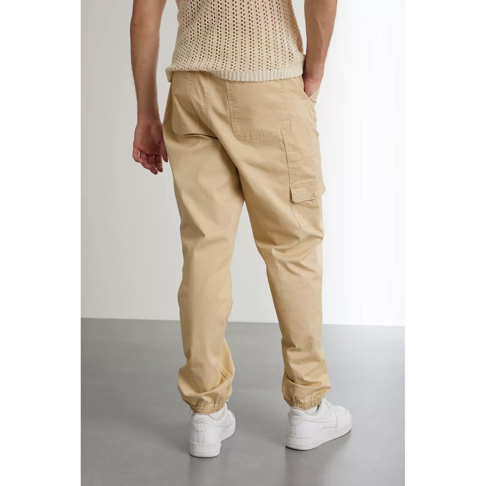 Urban Outfitters Standard Cloth Mens Technical Cargo Carpenter Pants Khaki - Picture 3 of 9